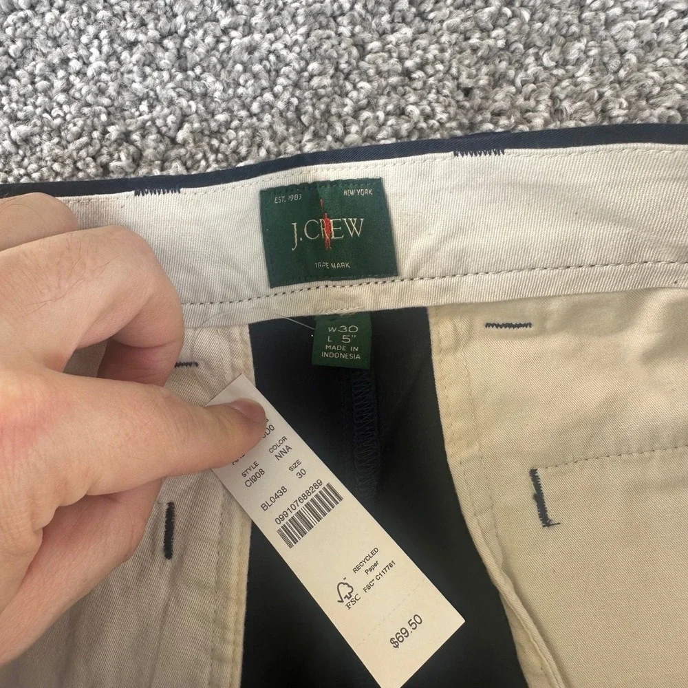 J Crew Portsider Shorts Mens 30 Navy Blue 5